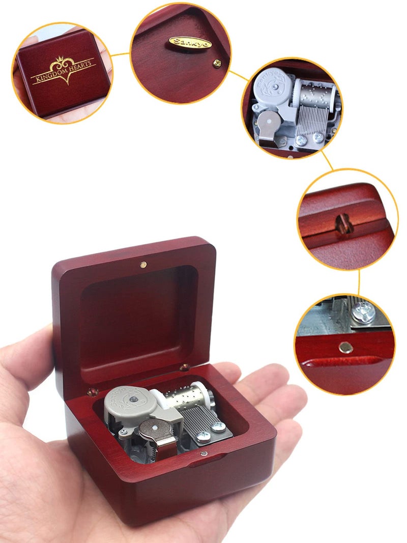 Sinzyo Music Box Vintage Musical Boxs Gift for Birthday Valentine's Day Christmas Day(Wine Red Box) - Image 2